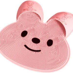 Tapis de Douche en Silicone Antidérapant en Forme de Lapin - Exfoliation et Relaxation Corporelle - Résistant à la Chaleur et Hygiénique