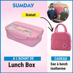 Lunch Box Enfant avec Sac Isotherme Rose – Pratique et Ludique