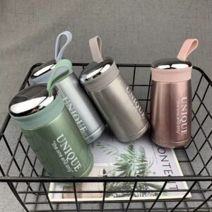 Mini Gourde Isotherme UNIQUE – 280 ml – Acier Inoxydable | rose, gris & vert